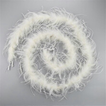 (Off white) 2yards /lot Ostrich Feather Boa Decor For Clothes Holiday Decorations Fluffy Feathers Cape Handicraft Accessories Plumas Trims