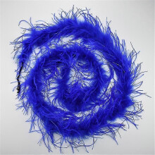 (Royal blue) 2yards /lot Ostrich Feather Boa Decor For Clothes Holiday Decorations Fluffy Feathers Cape Handicraft Accessories Plumas Trims