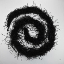 (Black) 2yards /lot Ostrich Feather Boa Decor For Clothes Holiday Decorations Fluffy Feathers Cape Handicraft Accessories Plumas Trims