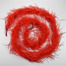 (Red) 2yards /lot Ostrich Feather Boa Decor For Clothes Holiday Decorations Fluffy Feathers Cape Handicraft Accessories Plumas Trims