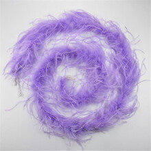 (Light purple) 2yards /lot Ostrich Feather Boa Decor For Clothes Holiday Decorations Fluffy Feathers Cape Handicraft Accessories Plumas Trims