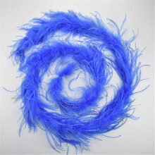 (Blue) 2yards /lot Ostrich Feather Boa Decor For Clothes Holiday Decorations Fluffy Feathers Cape Handicraft Accessories Plumas Trims
