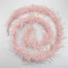 (Shell pink) 2yards /lot Ostrich Feather Boa Decor For Clothes Holiday Decorations Fluffy Feathers Cape Handicraft Accessories Plumas Trims