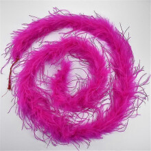 (Rose red) 2yards /lot Ostrich Feather Boa Decor For Clothes Holiday Decorations Fluffy Feathers Cape Handicraft Accessories Plumas Trims