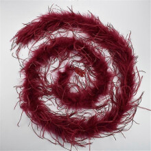 (Wine red) 2yards /lot Ostrich Feather Boa Decor For Clothes Holiday Decorations Fluffy Feathers Cape Handicraft Accessories Plumas Trims