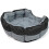 Medium Grey/Black Waterproof Round Dog Bed 5