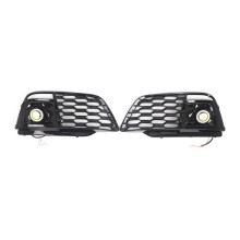 Front Bumper Lower Grille with Angel Eyes Fog Light Cover for Q5 S 2018-2022 80A807679L 80A807680K