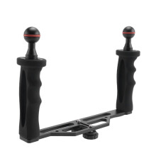 Dual Handles Aluminiumlegierung Tablett Stabilizer für Unterwasser Kamera GehäUse Tauchen Kamerahalterung