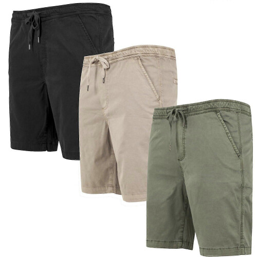 (S, Olive) Stretch Twill Joggshorts Kurze Shorts