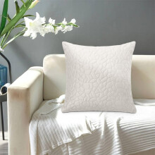 (Pack of 1, White) Filled Embossed Pebble Velvet Cushion Covers with Insert Pad 18x18 Luxury Textured Throw Pillows with Zip