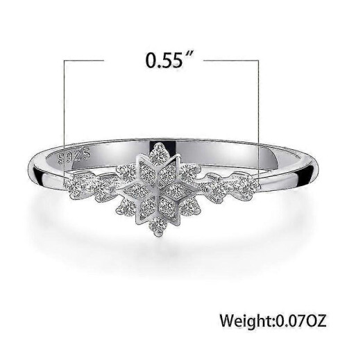 (6, Gold) Women Flower Snowflake Ring 2