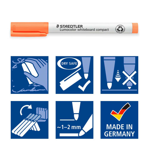 Staedtler STAEDTLER 341 Lumocolour Compact Whiteboard Marker Orange 2
