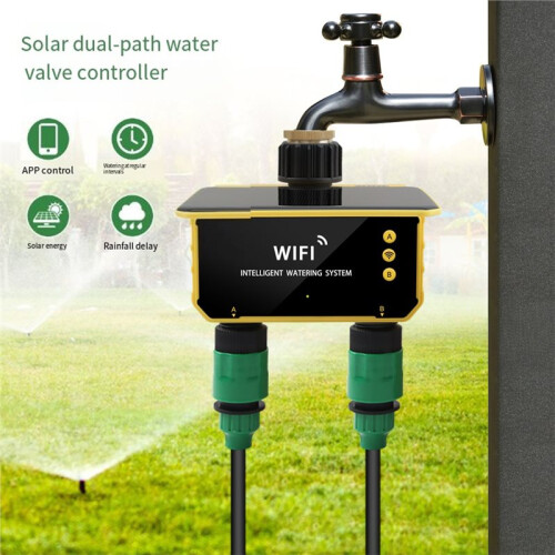 Tuya Wifi Solar Irrigation Timer  Automatic Control Irrigation System Outdoor Water Timer Garden Watering Tool 2