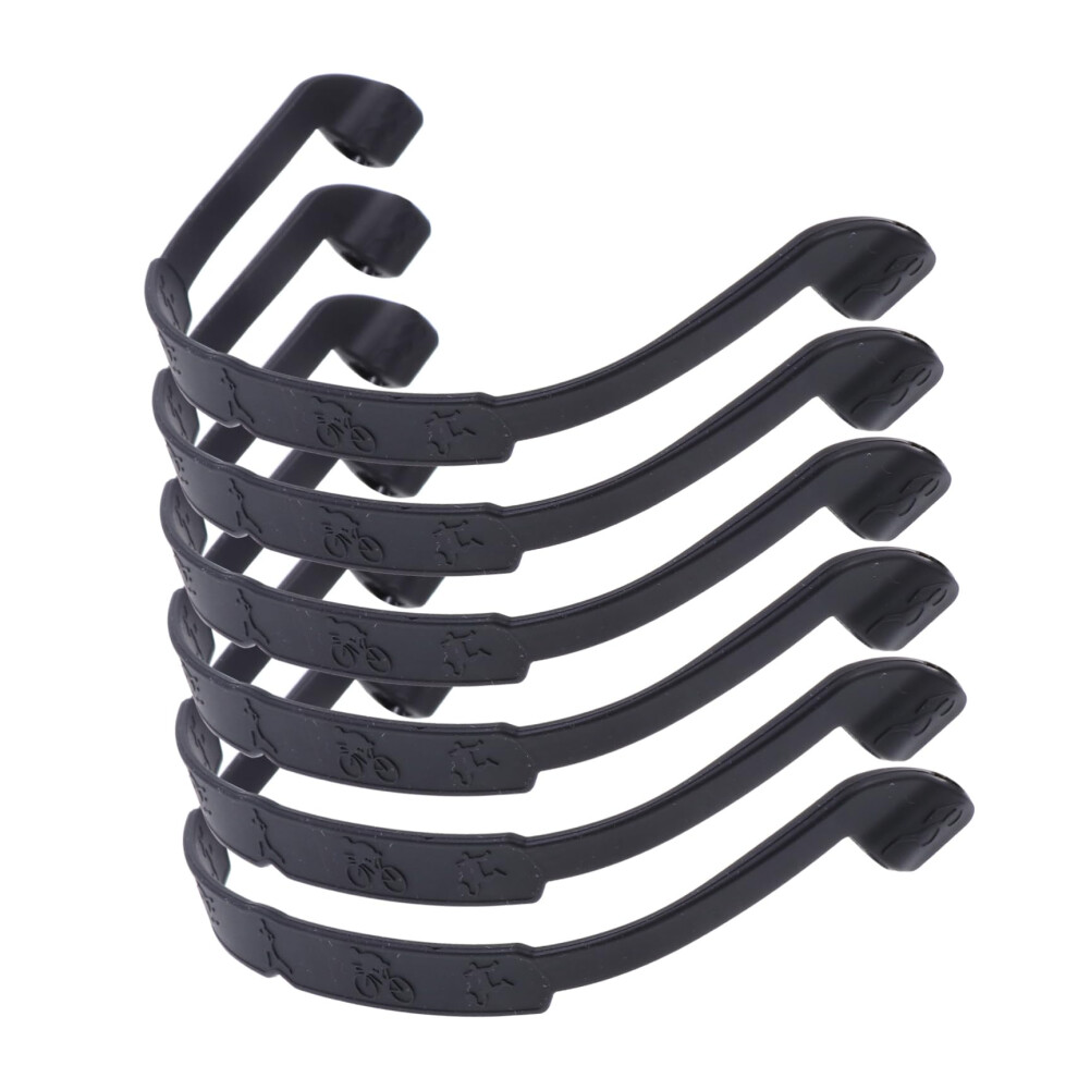 Black 6Pcs Non Slip Silicone Eyeglass Holder Strap With Nonslip Grip, Sports Glasses Retainer For Adults,
