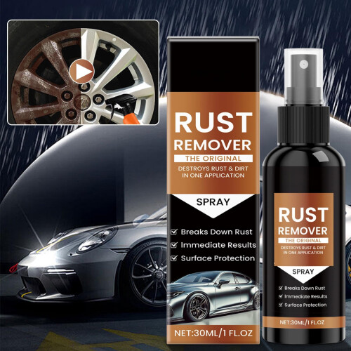 Rust Remover Spray for Car 2Pcs 30ml, Heavy Duty Rust Dissolver for Metal Tools Wheels, Fast Rust Removal No Sanding Needed 2
