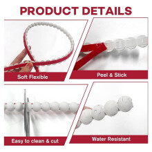 16.4 Ft PVC Peel and Stick Molding Trim, Flexible Self-Adhesive Moulding Trim for Wall, White Bead Decorative Strip