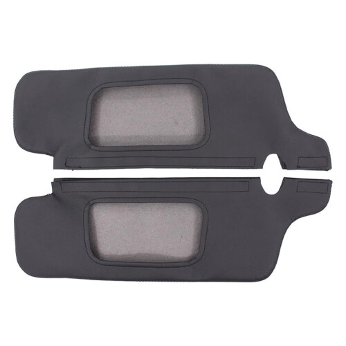 Black Microfiber Leather Sun Visor Replacement Cover Repair for  Mustang 1994-2004