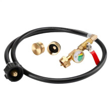Refill Adapter for Propane Tank Propane Adapter with Glow in the Dark Gauge Brass Connector with Hose