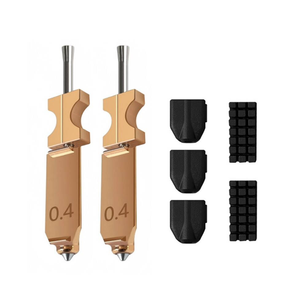 Tauoh 2Pcs 0.4Mm Nozzle Kit For Flashforge Ad5x 3D Printer Hotend Heating Block Component W/3Xsilicone Socks+2Xnozzle Wipers