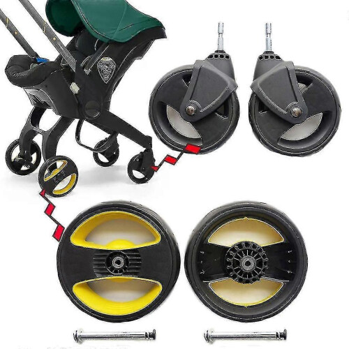(A) Pushchair Wheels Stroller Wheels Baby Cart Pram Accessories Plastic Material-Good 1