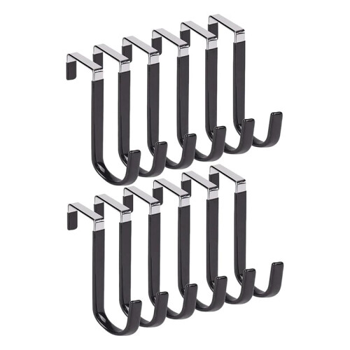 12pcs over the Door Hooks, Door Hangers Hooks Rustproof Organizer Hook with Soft Rubber Padding