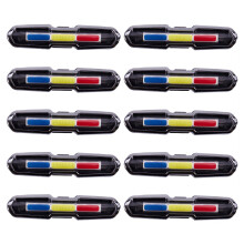 10X USB Rechargeable Front Rear Bicycle Light Lithium Battery LED Bike Taillight Cycling Helmet Light Lamp