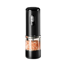 Electric Grinder for Pepper, Salt & Coffee USB Type-C Fast Charging, Adjustable Coarseness, Built-in LED Light(Black)