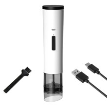 Moulin à épices électrique multifonctionnel pour la cuisine, moulin à poivre réglable en grossier et fin (blanc)