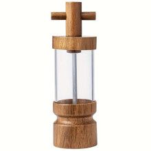inch Manual Black Pepper Wood Grinder Transparent Acrylic Pepper Seasoning Bottle, Spec: Single With Box