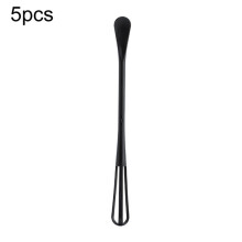 5 Mini Egg Beater with Small Spoon Kitchen Multi-Functional Stirring Stick (Black)