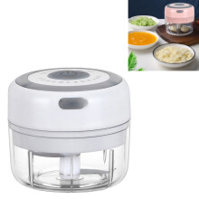 Electric USB Garlic Crusher/Garlic Peeler/Garlic Mincer (White) - Stainless Steel - Wireless Mini Garlic Chopper