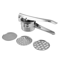 Kartoffelpresse aus Edelstahl, manueller Entsafter für Gemüse und Obst, Modell: 3 in 1