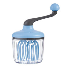 Home Baking Cream Whipper Kitchen Semi-Automatic Hand Egg Whisk Mixing Stick(Blue)