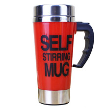 Mug à café FX-589 400 ml en acier inoxydable 304 avec agitation automatique (rouge)