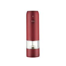 BY800 Electric Black Pepper Grinder Charge-Type Pepper Sea Salt Seasoning Grinder(Agate Red)