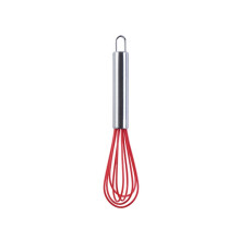 Batteur à œufs en silicone, mixeur à œufs, ustensile de cuisine, crème, outils de pâtisserie, couleur : rouge (8 pouces)