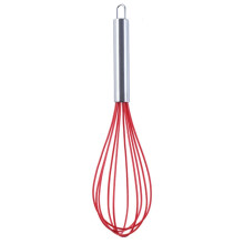 Silicone Egg Beater Home Egg Mixer Kitchen Gadgets Cream Baking Tools, Colour: 12 inch Red