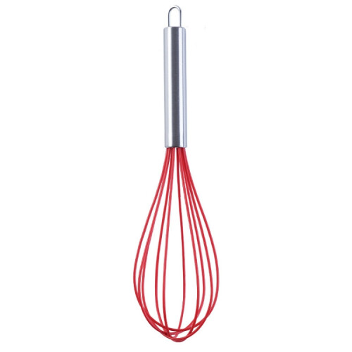 Silicone Egg Beater Home Egg Mixer Kitchen Gadgets Cream Baking Tools, Colour: 12 inch Red