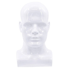 CabeçA de Manequim Masculino CabeçA de Manequim Profissional para Exibir Perucas ChapéUs MáScara de Fone de Ouvido (Branco)
