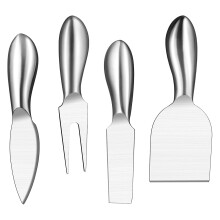 Set sofisticat de cuțite pentru brânză, tacâmuri elegante din oțel inoxidabil compatibile cu cunoscătorii de brânză, lavabile în mașina d