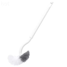 Cepillo para inodoro (paquete de 2), cepillo para inodoro con limpiador de bordes, cepillo para inodoro curvo