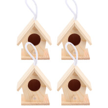 Rustikale Deko-Ornamente mit weicher Textur, bemalbares Vogelhaus-Set mit Aufhängeseil, passend zur Gartengestaltung