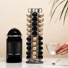 Organizador de cápsulas de café refinado, design que economiza espaço com rotação de fácil acesso, processo de revestimento requintado que c