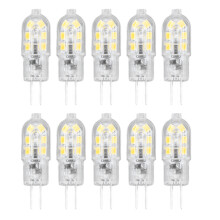 10 bombillas LED G4 con brillo regulable, alta reproducción cromática y carcasa transparente, compatibles con luces de exterior, 12 V CC.