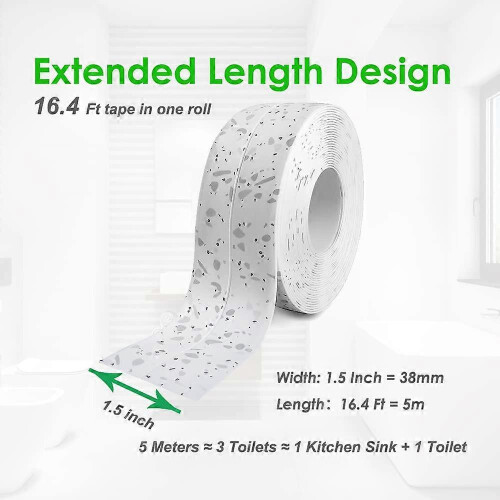 Kitchen & Bath Tape Caulk Strip,PVC Self Adhesive Waterproof 1