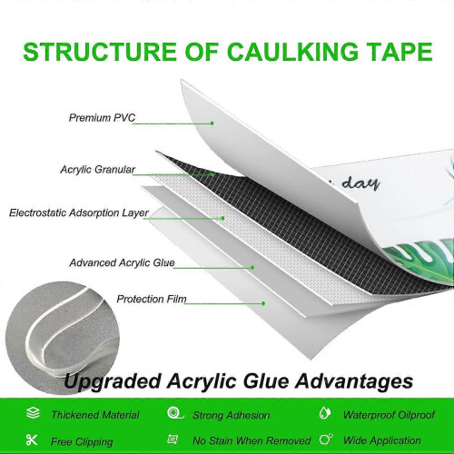 Kitchen & Bath Tape Caulk Strip,PVC Self Adhesive Waterproof 2