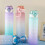Large Capacity 1000ml Space Cup Water Bottle Plastic Durable Time Scale Frosted Portablecreative Gift High Temperature 3