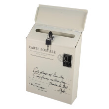 Vintage Wall Mounted Mail Box with Lock, Rustic Iron Lockable Suggestion Box for Home or Office
