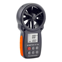 BT-100 Handheld Anemometer Windsnelheid Windchill Temperatuurmeetinstrument (Zwart)