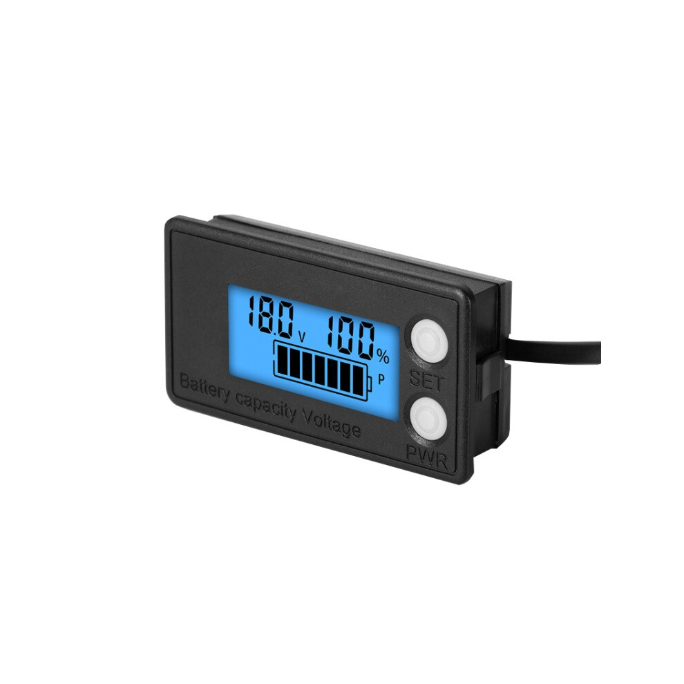 Waterproof Lcd Two-Wire Lead-Acid Lithium Battery Digital Display Voltage Meter 8-100V (Blue) 6083684916700